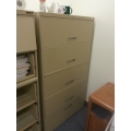 Tan Flip Front 5 Drawer Lateral File Cabinet, without bars